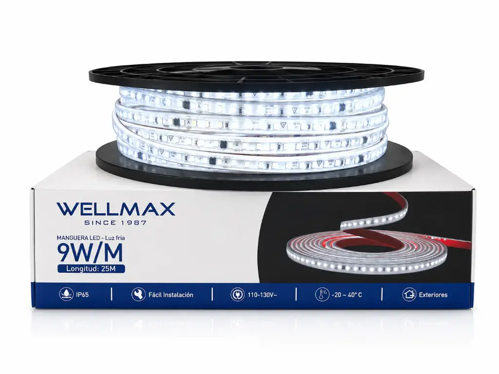 Manguera LED SMD 2835 9W/M 6500K AC  IP65 25M
