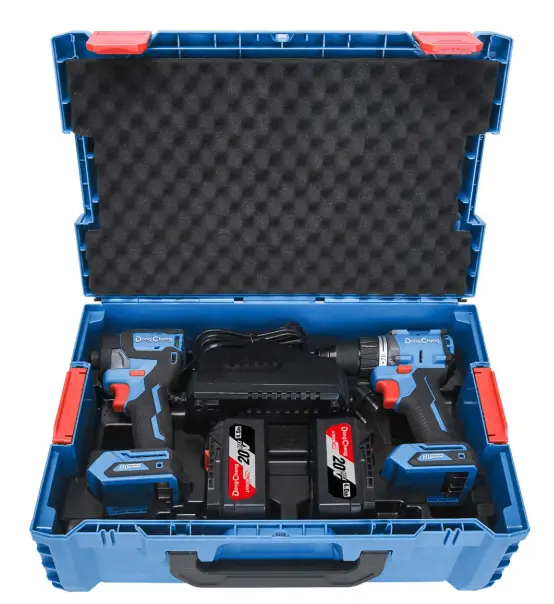 Combo Inalámbrico taladro de impacto (1/2") y atornillador de impacto (1/4") 20V Dong Cheng // DCKIT26EK