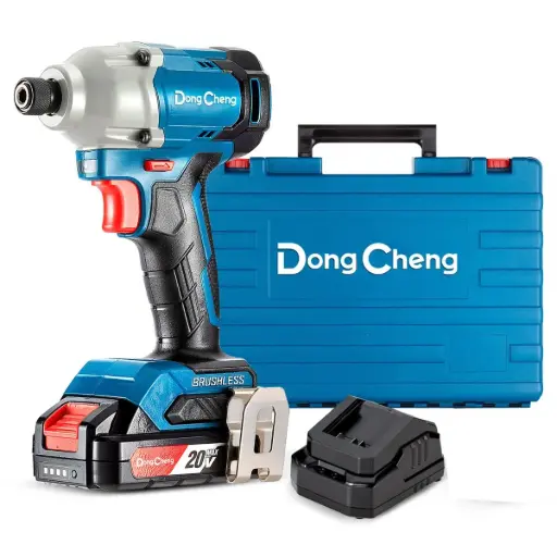 [2056] Kit Atornillador de Impacto Inalámbrico (1/4") 90/180 N.m 20V Dong Cheng // DCPL03-14DM