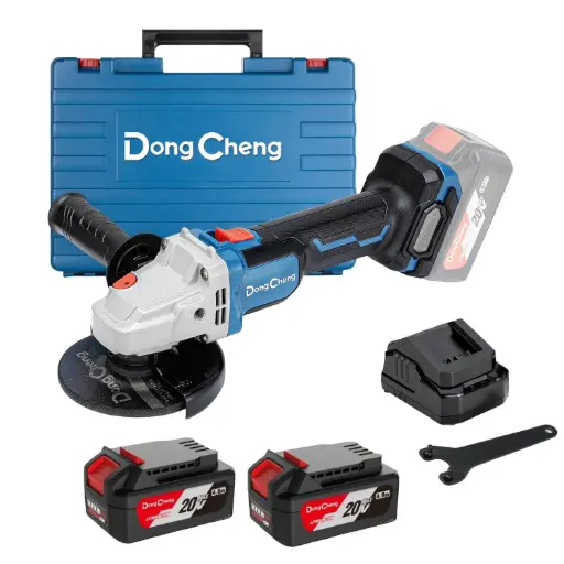 [2059] Kit Esmeriladora Angular Inalámbrica (4-1/2") 20V Dong Cheng // DCSM03-115EM