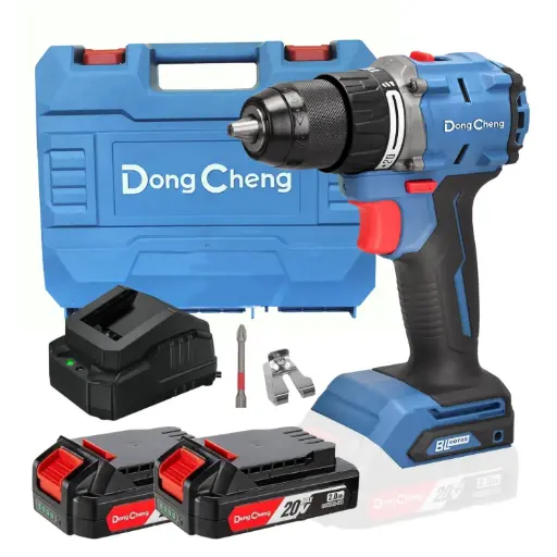 [2069] Kit Taladro Percutor Inalámbrico (1/2") 60 N.m 20V Dong Cheng // DCJZ2060iAM