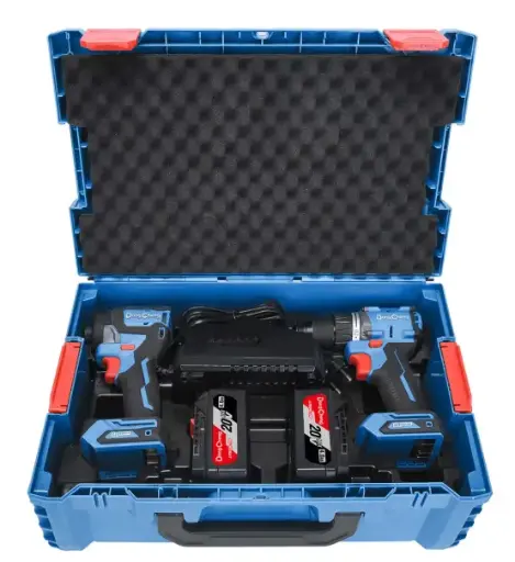 [2075] Combo Inalámbrico taladro de impacto (1/2") y atornillador de impacto (1/4") 20V Dong Cheng // DCKIT26EK